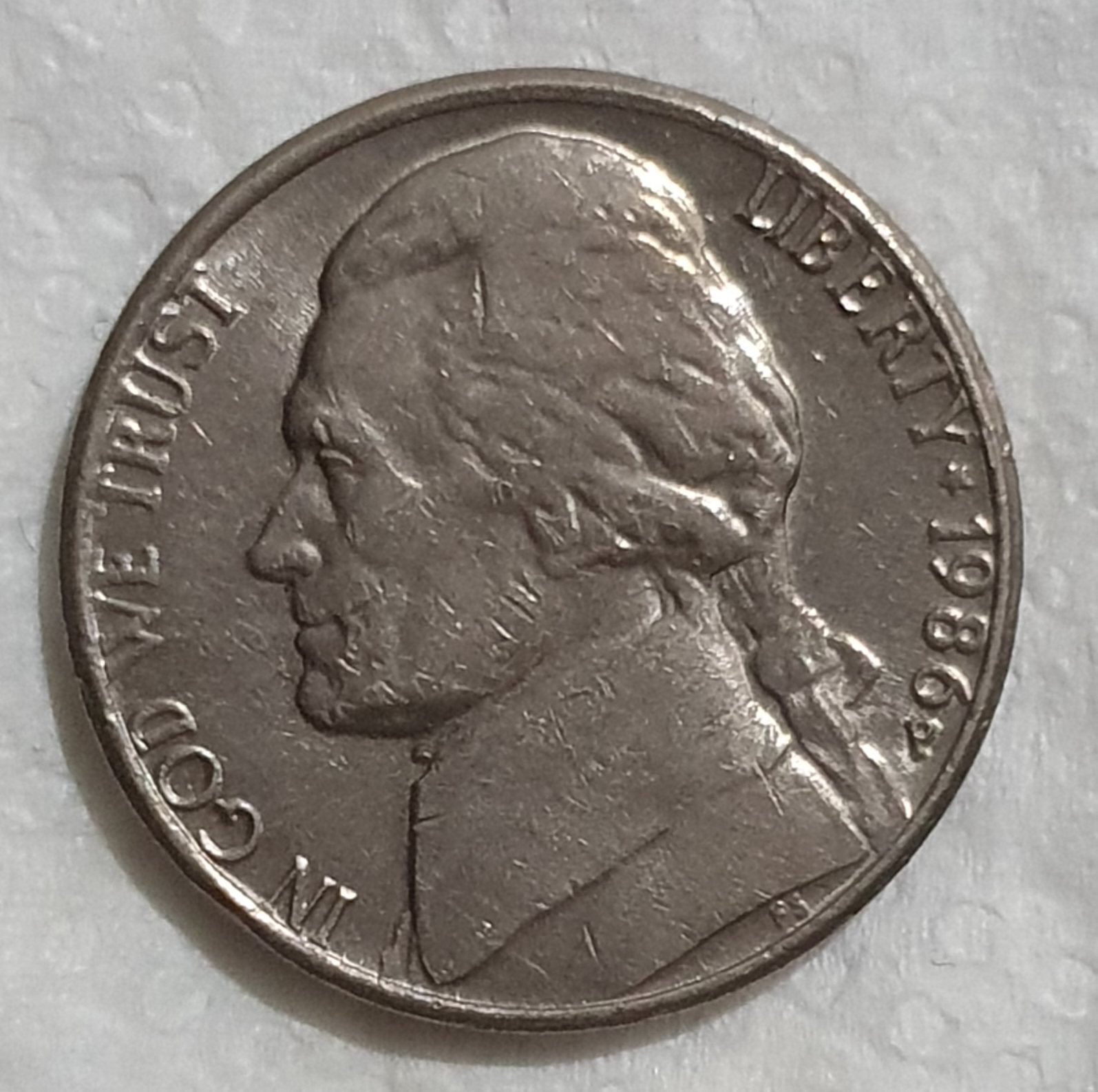 Strange-1986-P-USA-Jefferson-Nickel-Coin!